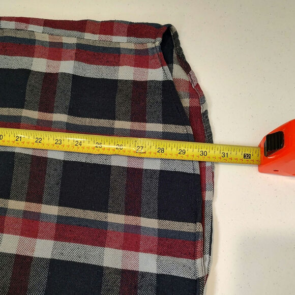 VTG Hickory Shirt Co black/red plaid heavy cotton flannel distressed mens M-Tall - Picture 10 of 10